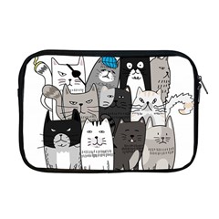 Cute Cat Hand Drawn Cartoon Style Apple Macbook Pro 17  Zipper Case by Grandong