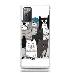 Cute Cat Hand Drawn Cartoon Style Samsung Galaxy Note 20 Tpu Uv Case by Grandong