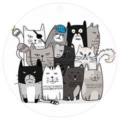 Cute Cat Hand Drawn Cartoon Style Uv Print Acrylic Ornament Round