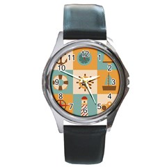 Nautical Elements Collection Round Metal Watch by Grandong