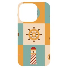 Nautical Elements Collection Iphone 14 Pro Black Uv Print Case by Grandong