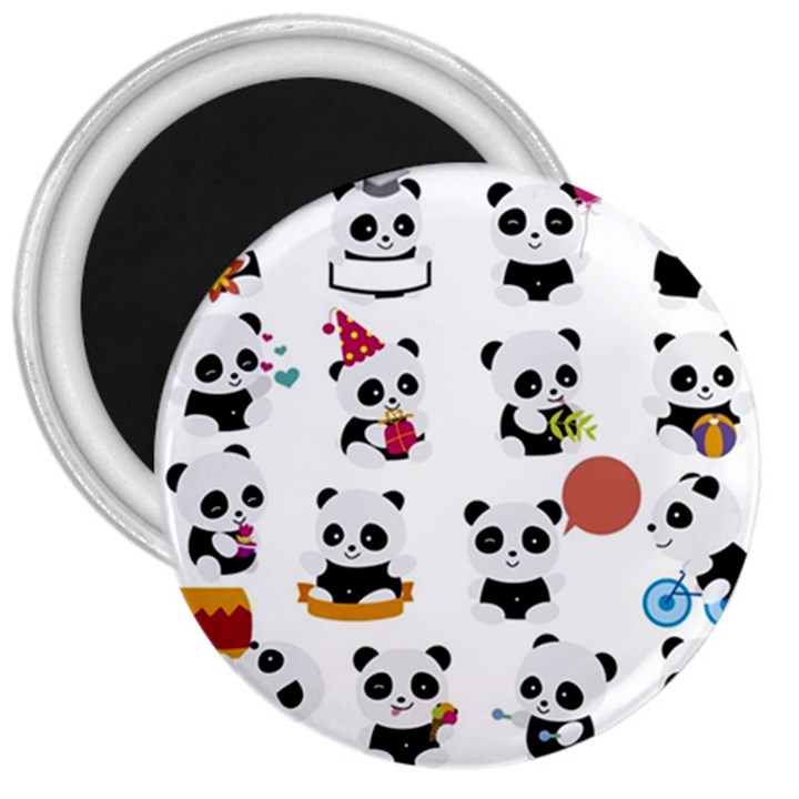 Playing Pandas Cartoons 3  Magnets