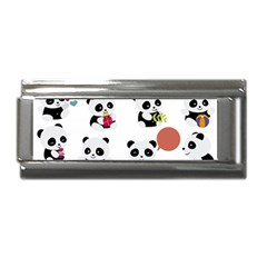 Playing Pandas Cartoons Superlink Italian Charm (9mm) by Apen