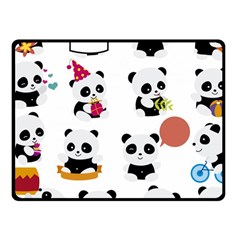 Playing Pandas Cartoons Fleece Blanket (Small)