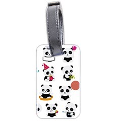 Playing Pandas Cartoons Luggage Tag (two Sides) by Apen