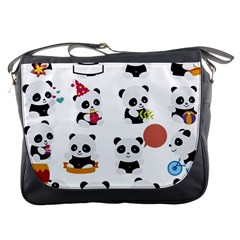 Playing Pandas Cartoons Messenger Bag by Apen