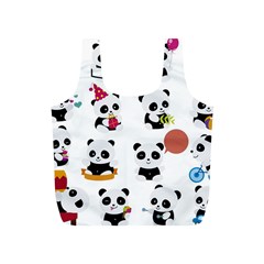 Playing Pandas Cartoons Full Print Recycle Bag (S)