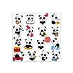 Playing Pandas Cartoons Satin Bandana Scarf 22  x 22  Front