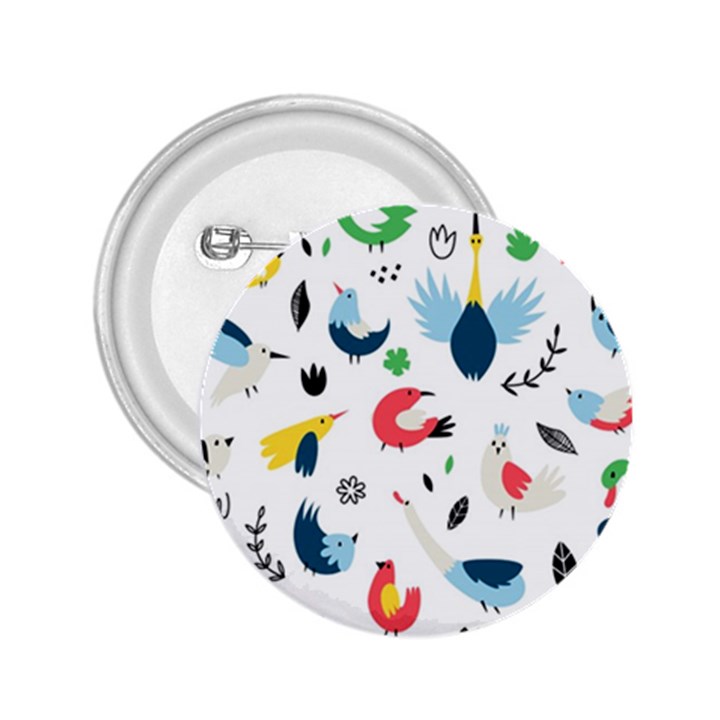 Vector Set Isolates With Cute Birds Scandinavian Style 2.25  Buttons