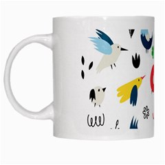 Vector Set Isolates With Cute Birds Scandinavian Style White Mug by Apen