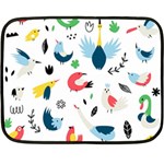 Vector Set Isolates With Cute Birds Scandinavian Style Two Sides Fleece Blanket (Mini) 35 x27  Blanket Front