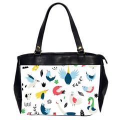 Vector Set Isolates With Cute Birds Scandinavian Style Oversize Office Handbag (2 Sides) by Apen