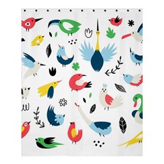 Vector Set Isolates With Cute Birds Scandinavian Style Shower Curtain 60  X 72  (medium)  by Apen