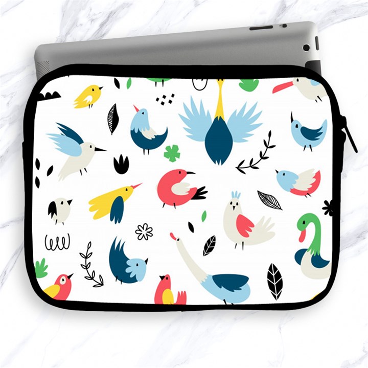 Vector Set Isolates With Cute Birds Scandinavian Style Apple iPad 2/3/4 Zipper Cases