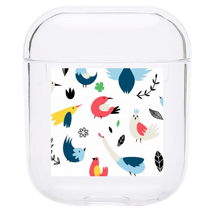 Vector Set Isolates With Cute Birds Scandinavian Style Hard PC AirPods 1/2 Case