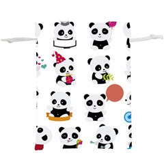 Playing Pandas Cartoons Lightweight Drawstring Pouch (xl)