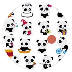 Playing Pandas Cartoons Round Trivet by Apen