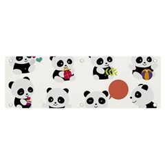 Playing Pandas Cartoons Banner And Sign 6  X 2  by Apen