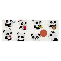 Playing Pandas Cartoons Banner And Sign 8  X 3  by Apen