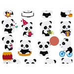 Playing Pandas Cartoons Premium Plush Fleece Blanket (Extra Small) 40 x30  Blanket Front