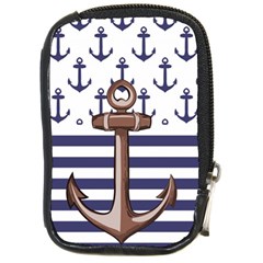 Anchor Background Design Compact Camera Leather Case by Apen