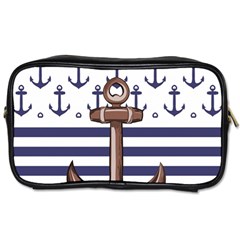 Anchor Background Design Toiletries Bag (two Sides) by Apen