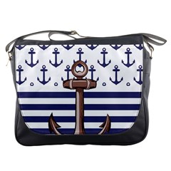 Anchor Background Design Messenger Bag by Apen