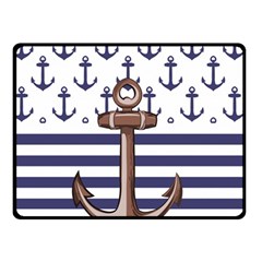 Anchor Background Design Two Sides Fleece Blanket (small) by Apen