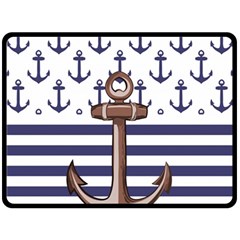 Anchor Background Design Two Sides Fleece Blanket (large) by Apen