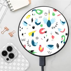 Vector Set Isolates With Cute Birds Scandinavian Style Wireless Fast Charger(black) by Apen