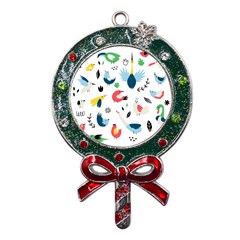 Vector Set Isolates With Cute Birds Scandinavian Style Metal X mas Lollipop With Crystal Ornament