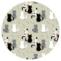 Cute Cat Seamless Pattern Uv Print Acrylic Ornament Round by Apen