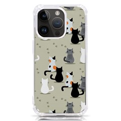 Cute Cat Seamless Pattern Iphone 14 Pro Tpu Uv Print Case by Apen