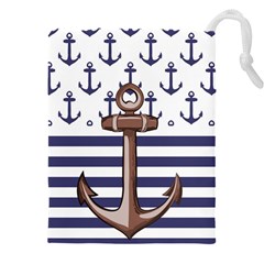 Anchor Background Design Drawstring Pouch (4xl) by Apen