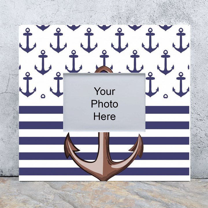 Anchor Background Design White Wall Photo Frame 5  x 7 