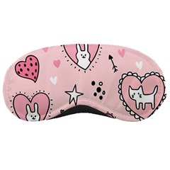 Cartoon Cute Valentines Day Doodle Heart Love Flower Seamless Pattern Vector Sleep Mask