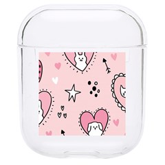 Cartoon Cute Valentines Day Doodle Heart Love Flower Seamless Pattern Vector Hard Pc Airpods 1/2 Case by Apen