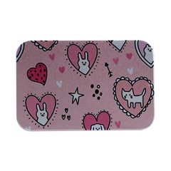 Cartoon Cute Valentines Day Doodle Heart Love Flower Seamless Pattern Vector Open Lid Metal Box (silver)   by Apen