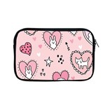 Cartoon Cute Valentines Day Doodle Heart Love Flower Seamless Pattern Vector Apple MacBook Pro 13  Zipper Case Front