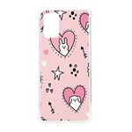 Cartoon Cute Valentines Day Doodle Heart Love Flower Seamless Pattern Vector Samsung Galaxy S20Plus 6.7 Inch TPU UV Case Front