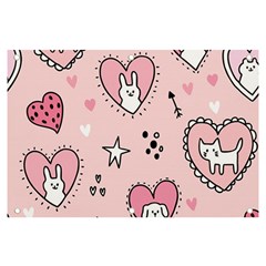 Cartoon Cute Valentines Day Doodle Heart Love Flower Seamless Pattern Vector Banner And Sign 6  X 4  by Apen