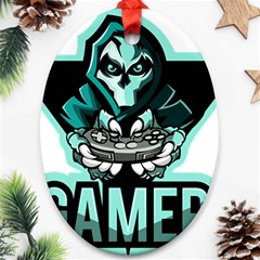 Gamer Illustration Gamer Video Game Logo Ornament (oval) by Sarkoni