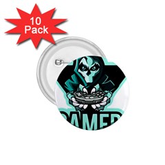 Gamer Illustration Gamer Video Game Logo 1 75  Buttons (10 Pack) by Sarkoni