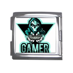 Gamer Illustration Gamer Video Game Logo Mega Link Italian Charm (18mm) by Sarkoni