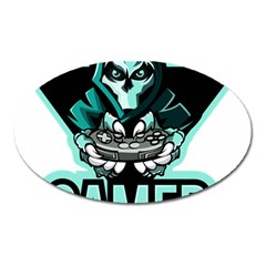 Gamer Illustration Gamer Video Game Logo Oval Magnet by Sarkoni