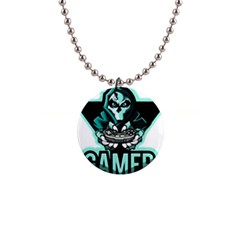 Gamer Illustration Gamer Video Game Logo 1  Button Necklace by Sarkoni