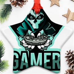 Gamer Illustration Gamer Video Game Logo Star Ornament (two Sides) by Sarkoni