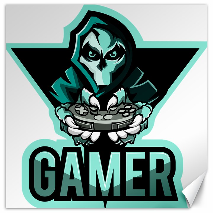 Gamer Illustration Gamer Video Game Logo Canvas 16  x 16 