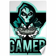 Gamer Illustration Gamer Video Game Logo Canvas 24  X 36  by Sarkoni