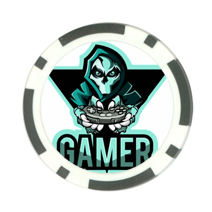 Gamer Illustration Gamer Video Game Logo Poker Chip Card Guard